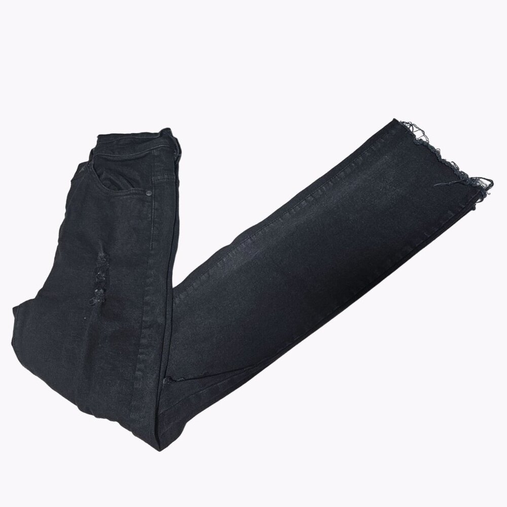 Dr Denim Jeans Womens Size 28 Boot Cut Mid Rise Black Ripped Denim Pants